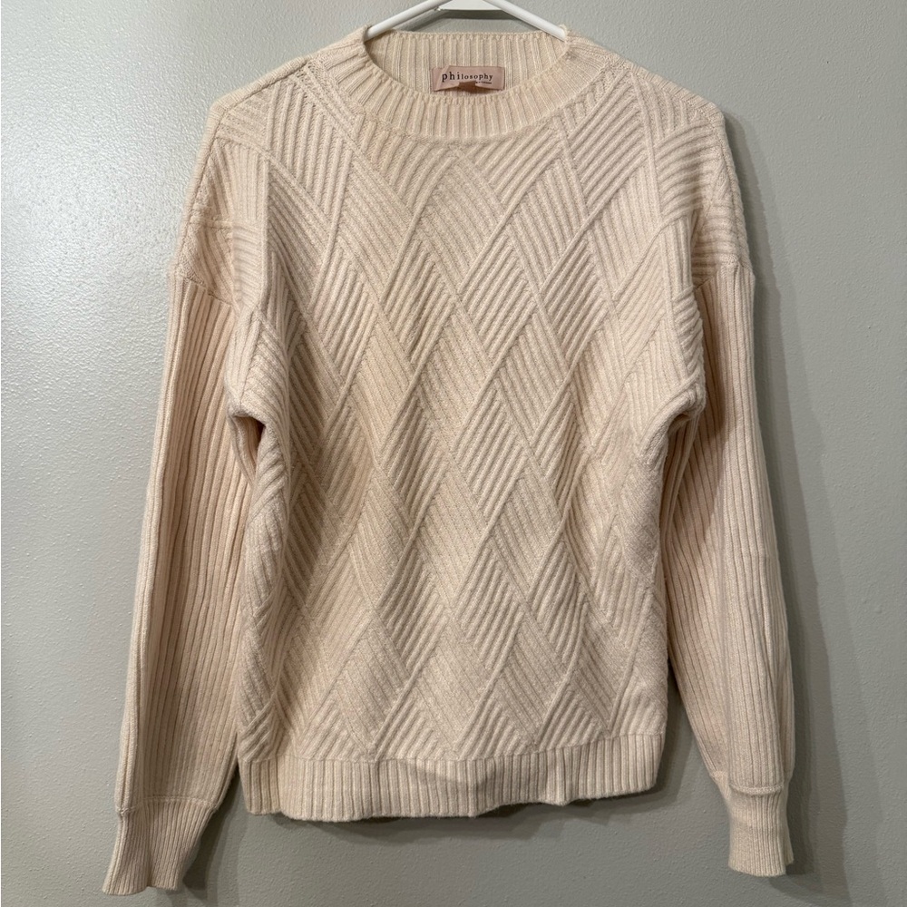 Philosophy Cream Ribbed Knit Top